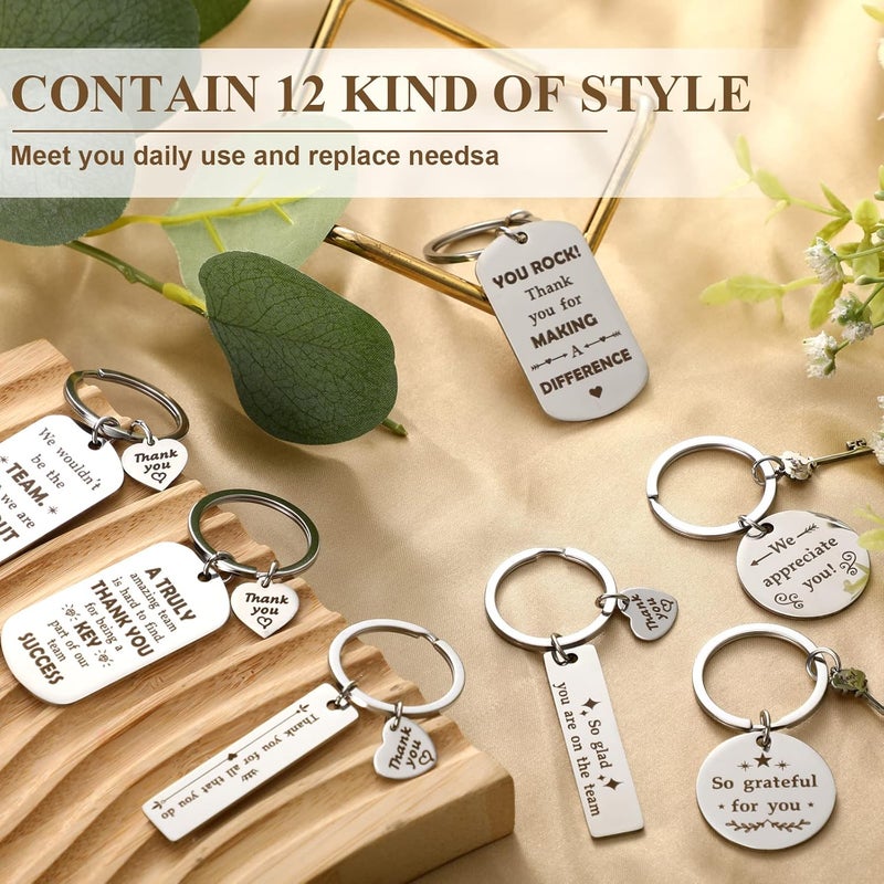 Kathfly 12 Pcs Thank You Appreciation Gifts for Coworker Thank You Keychains Bulk Employee Appreciation Keychains Gifts - Image 4